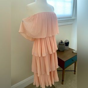 NWT blush pink tiered dress. Can be off shoulder